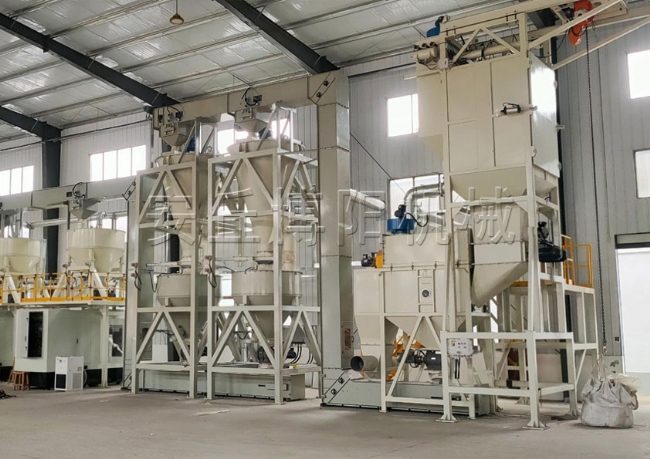 噸袋小袋拆包一體機+Z型斗式提升機+混料機